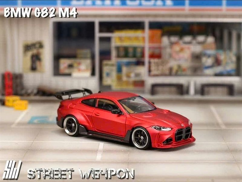  Mô hình xe BMW G82 M4 Wide-Body Modified limited 500pcs tỉ lệ 1:64 Street weapon OT64407 