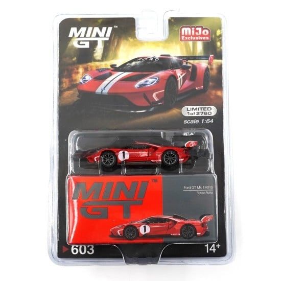  Mô hình xe Ford GT MK II #013 Rosso Alpha bản card tỉ lệ 1:64 MiniGT 