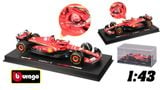  Mô hình xe đua F1 Ferrari Forrmlar SF24 có hộp mica - có figure tỉ lệ 1:43 Bburago 18-36843 OT43014 