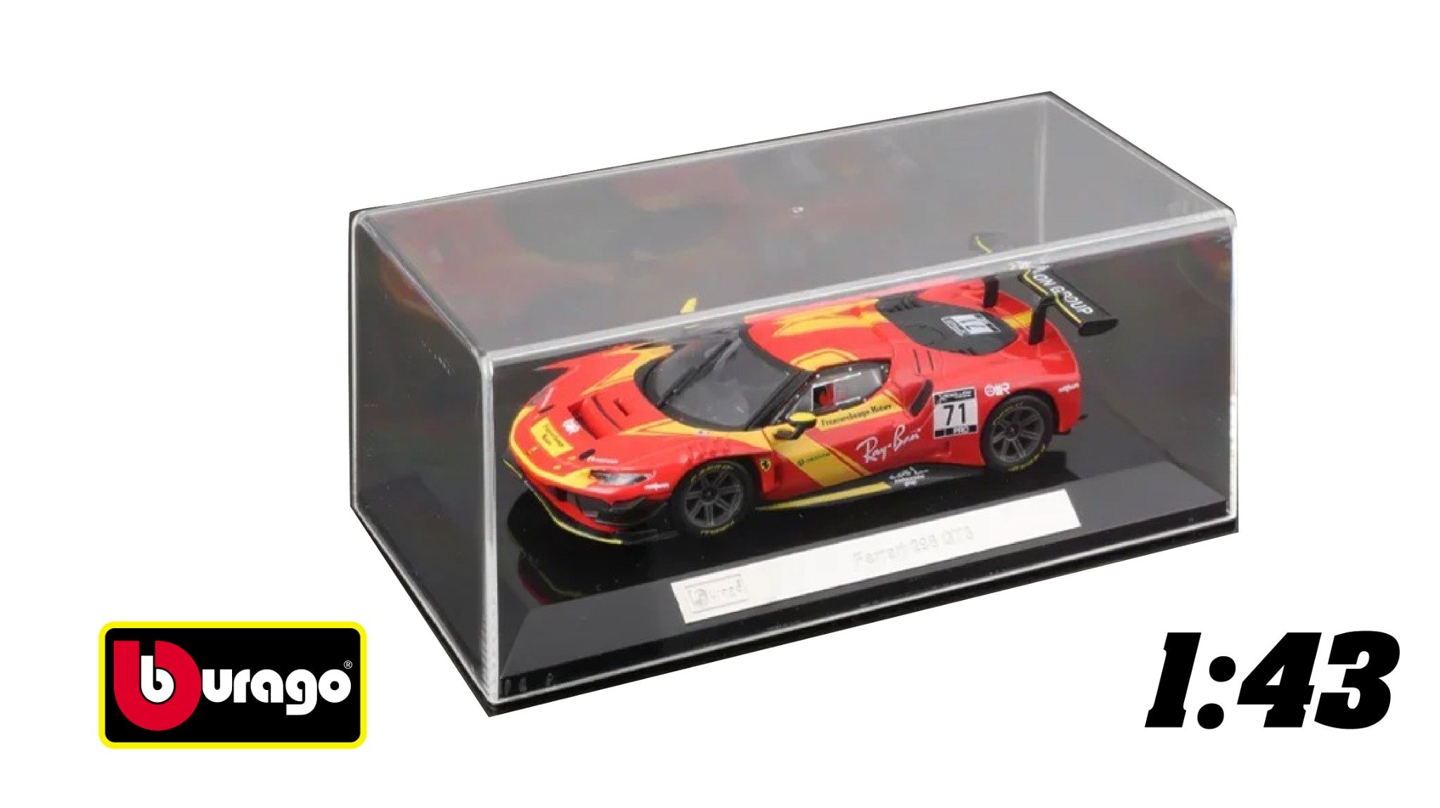  Mô hình xe Ferrari 296 GTB #71 hộp mica tỉ lệ 1:43 Bburago OT43006 