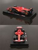  Mô hình xe đua F1 Ferrari Forrmlar SF24 có hộp mica - có figure tỉ lệ 1:43 Bburago 18-36843 OT43014 