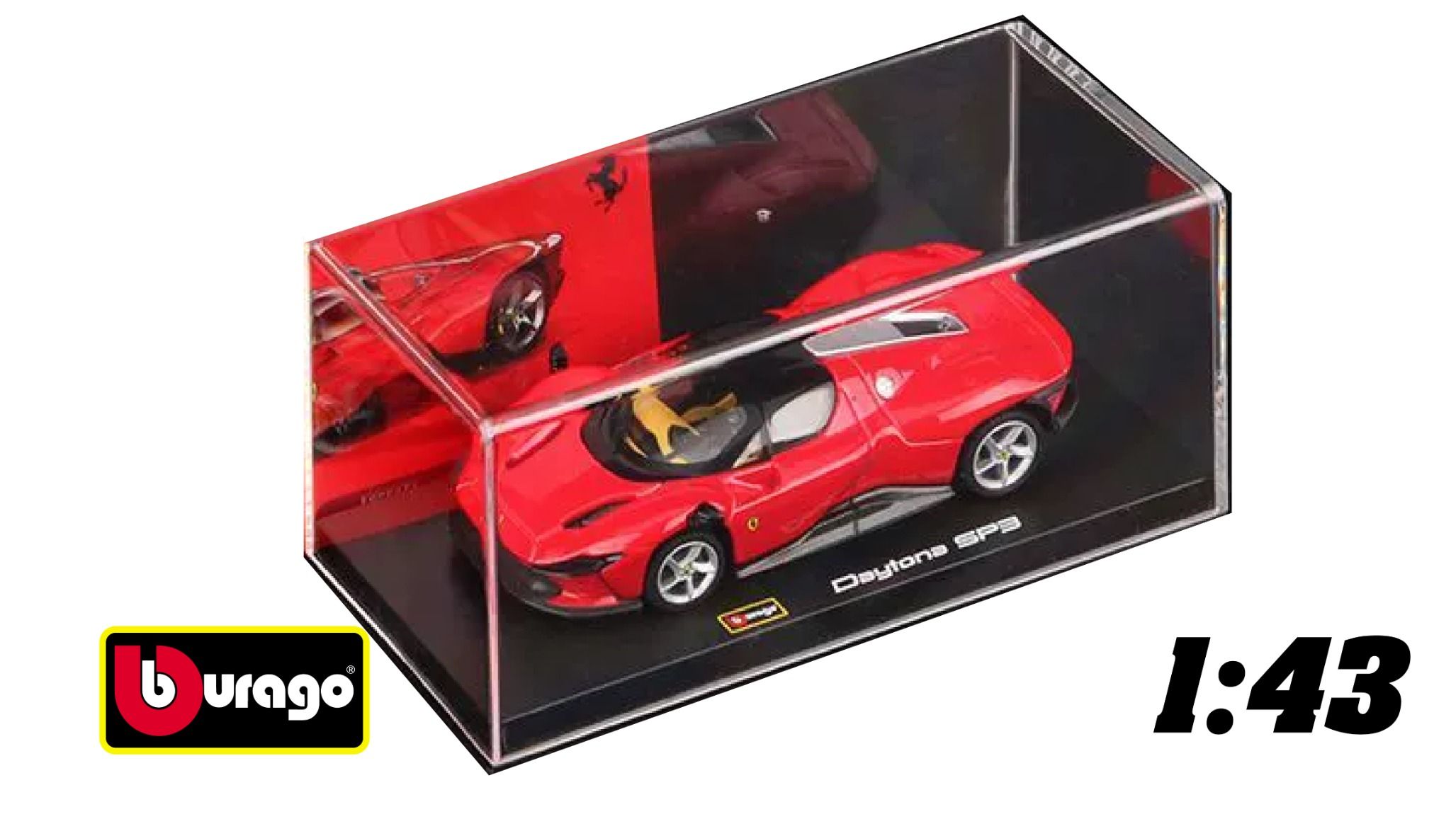 Mô hình xe Ferrari Daytona SP3 Red hộp mica tỉ lệ 1:43 Bburago OT43010 