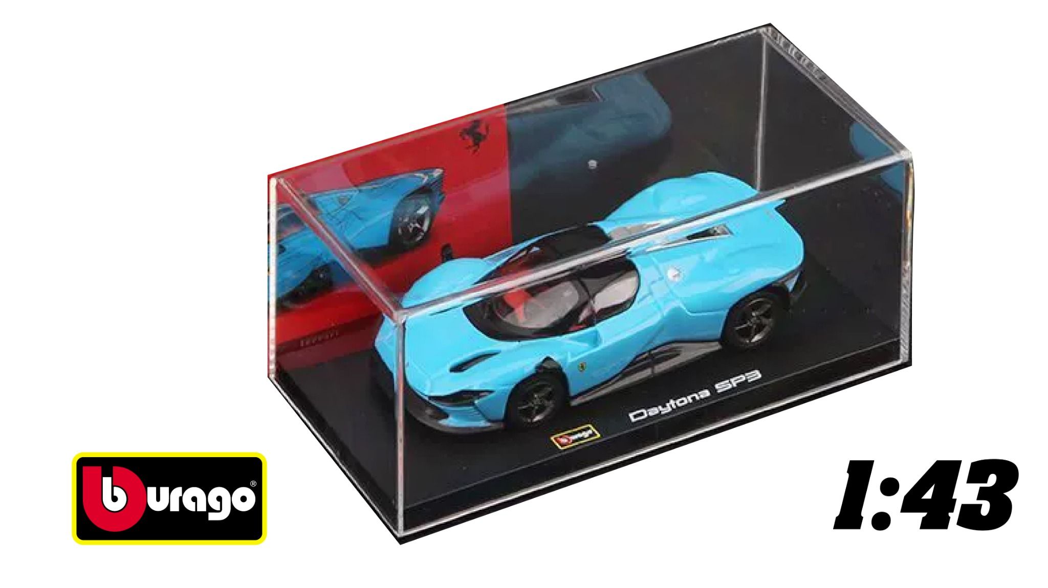  Mô hình xe Ferrari Daytona SP3 Blue hộp mica tỉ lệ 1:43 Bburago OT43011 