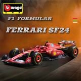  Mô hình xe đua F1 Ferrari Forrmlar SF24 có hộp mica - có figure tỉ lệ 1:43 Bburago 18-36843 OT43014 