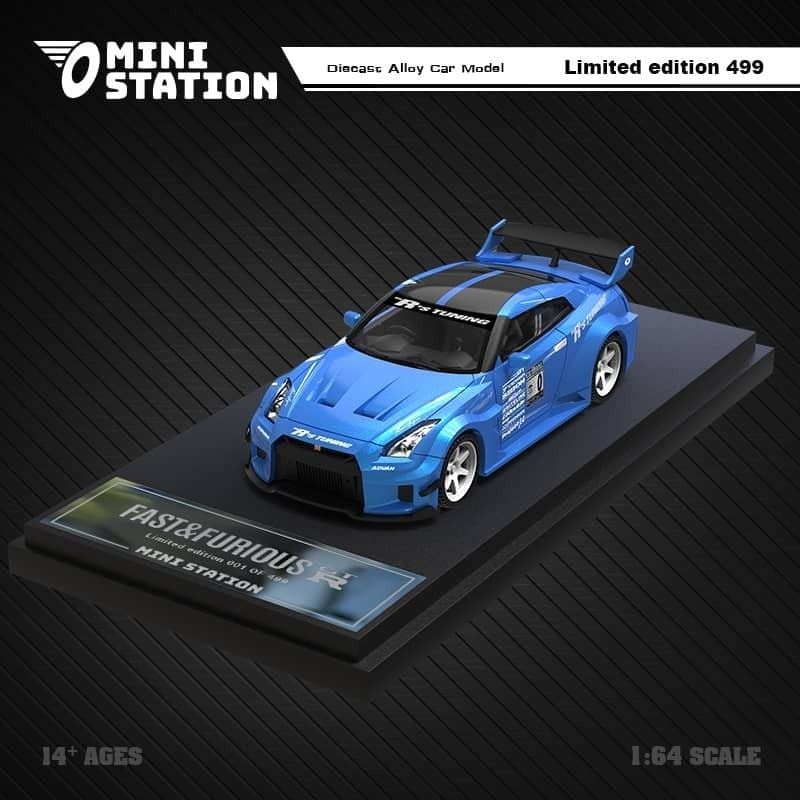  Mô hình xe ô tô Nissan GT R35 3.0 R's Tuning Fast & Furious Brian's Limited 499 pcs tỉ lệ 1:64 Mini Station 