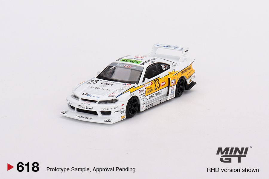  Mô hình xe Nissan LB-Super Silhouette S15 SILVIA #23 2022 bảng card MiniGT 1:64 