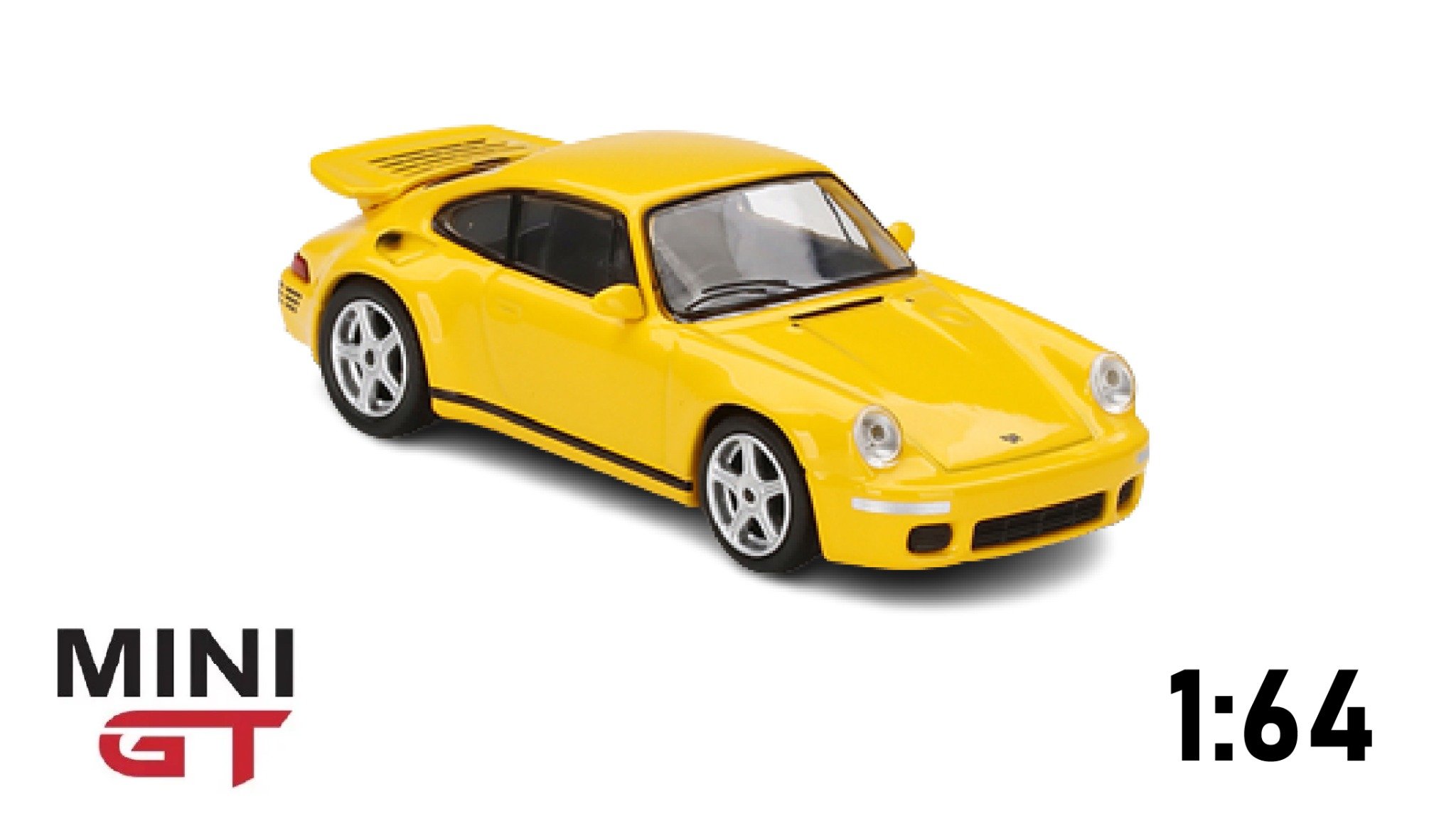  Mô hình xe Porsche RUF CTR Anniversary Blossom Yellow tỉ lệ 1:64 MiniGT 