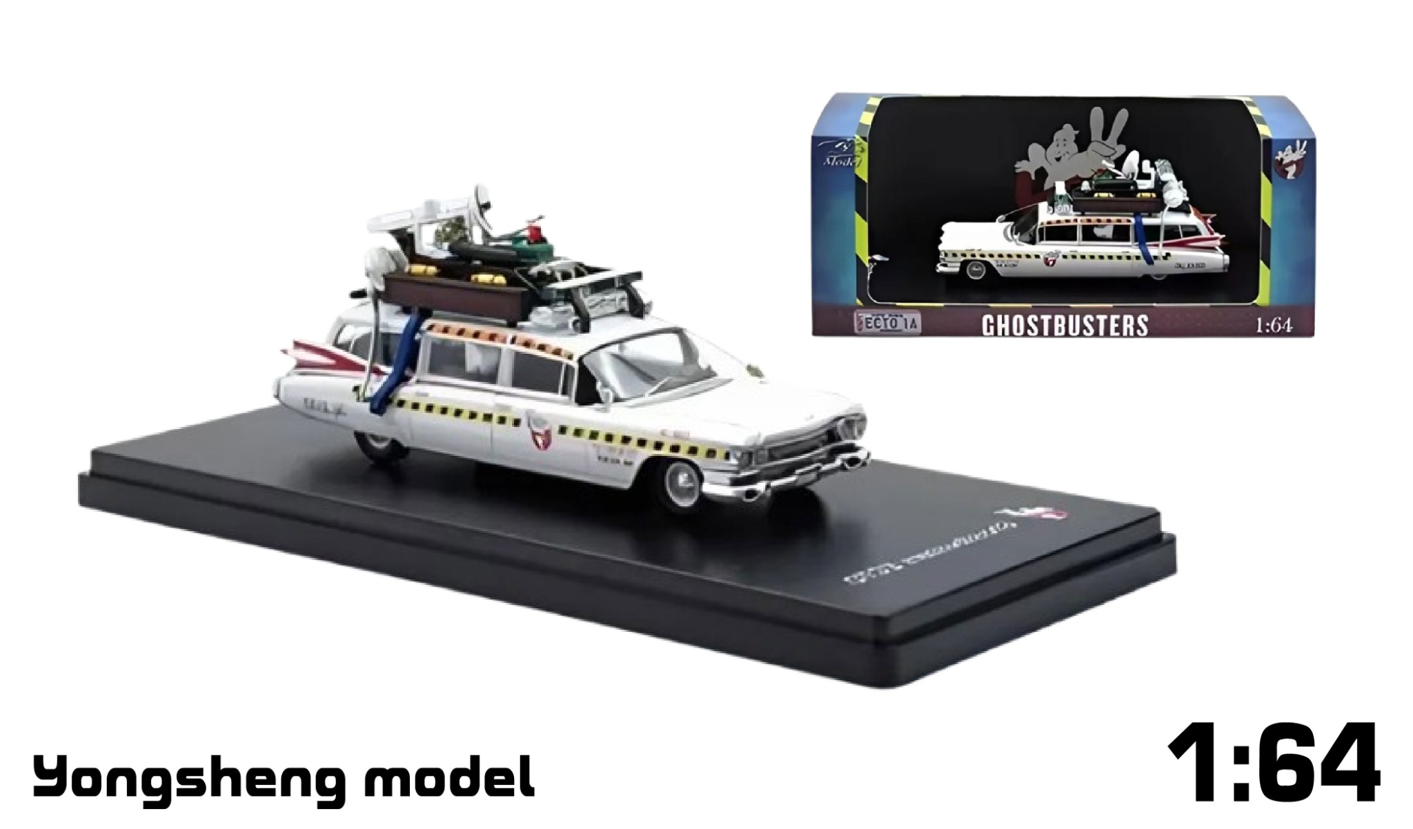  Mô hình xe Cadillac Miller Ecto-1 Suicide Squad Ghost Car tỉ lệ 1:64 YS Yongsheng model OT64253 