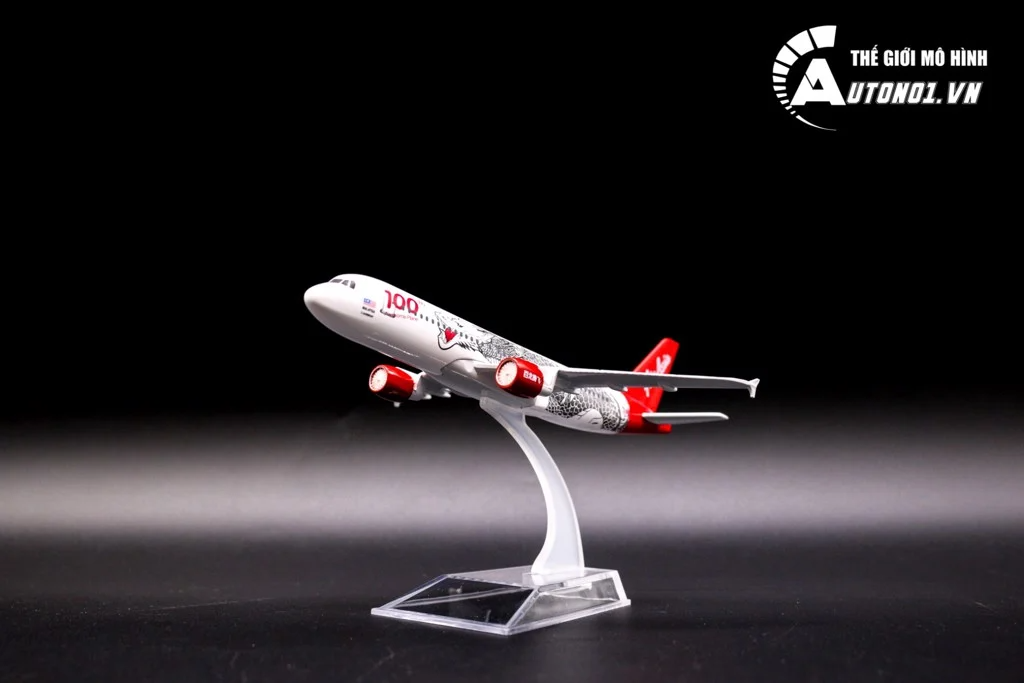  Mô hình máy bay Air Asia 100th Dragon Airlines Airbus A320 16cm MB16142 