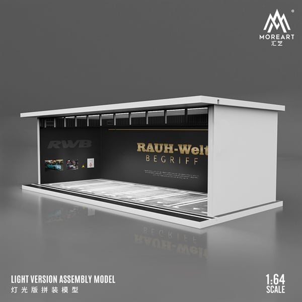  Hộp trưng bày mica mô phỏng Showroom RWB Rauh Welt Begriff 1 mặt mica kích thước 30x13.3x10cm tỉ lệ 1:64 MoreArt MO914024 