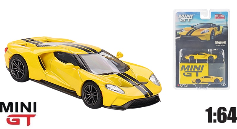  Mô hình xe ô tô Ford GT Triple Yellow bản card tỉ lệ 1:64 MiniGT MGT00613 