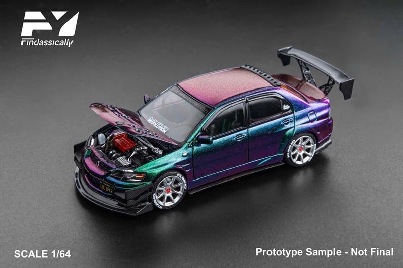 Mô hình xe Mitsubishi Lancer Evolution IX Chameleon chrome tỉ lệ 1:64 FY FinClassically model OT64450 