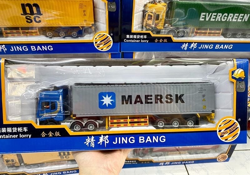  Xe mô hình container chở hàng 1:50 jingbang 7877 