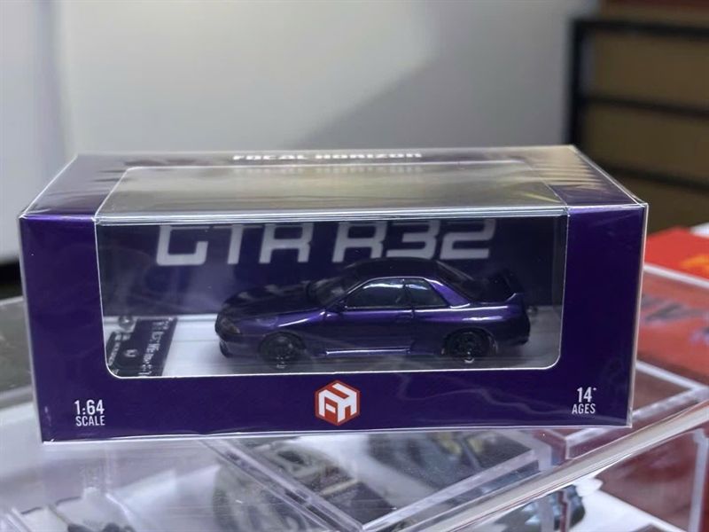  Mô hình xe Nissan Skyline GT-R (R32) purple tỉ lệ 1:64 Focal Horizon OT64404 