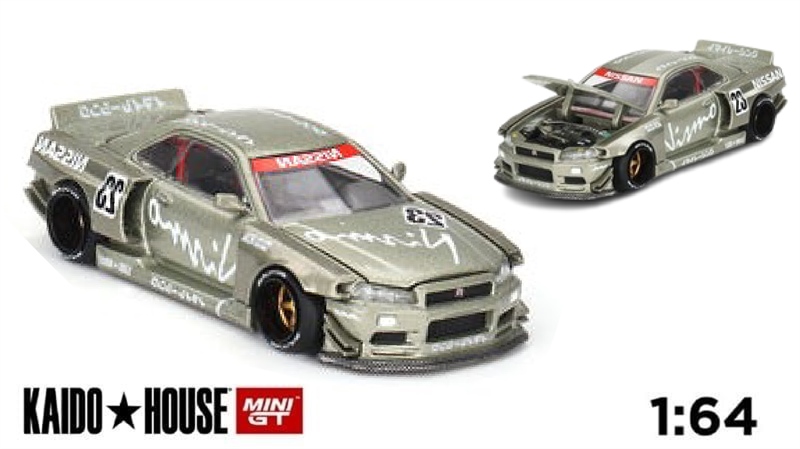  Mô hình xe Nissan Skyline GT-R (R34) Kaido Works V4 tỉ lệ 1:64 Kaido House x MiniGT KHMG103 