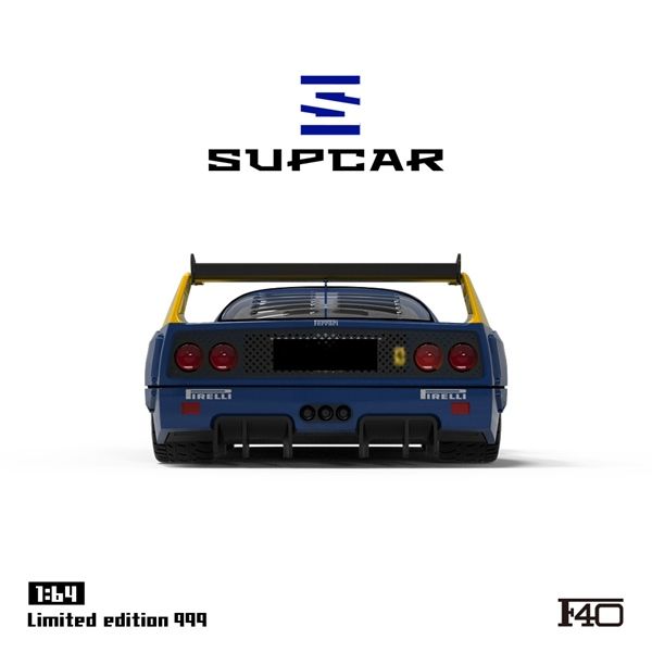  Mô hình xe Ferrari F40 Race IGOL yellow blue #27 limited edition 999pcs tỉ lệ 1:64 Supcar SC64024 