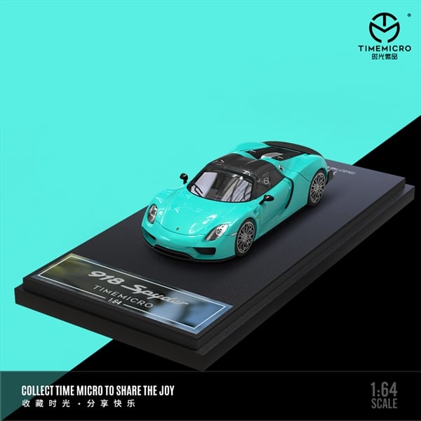  Mô hình xe Porsche 918 Spyder Baby blue tỉ lệ 1:64 Time micro TM643520 