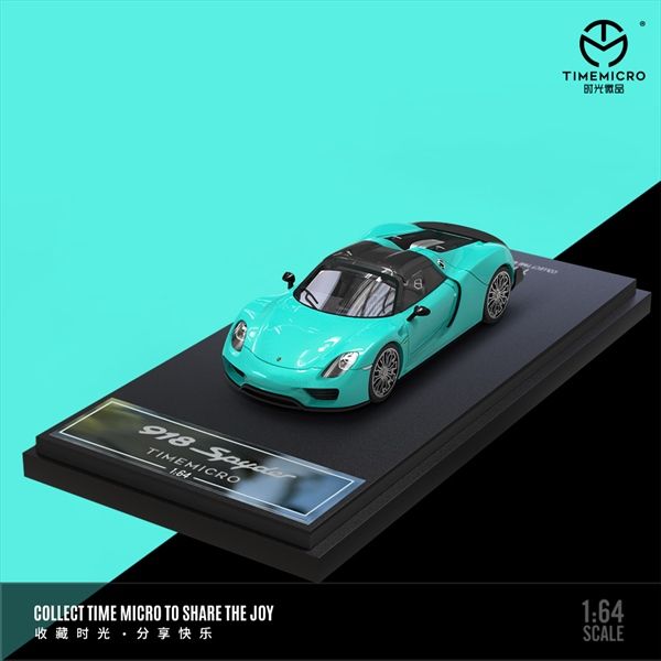  Mô hình xe Porsche 918 Spyder Baby blue tỉ lệ 1:64 Time micro TM643520 