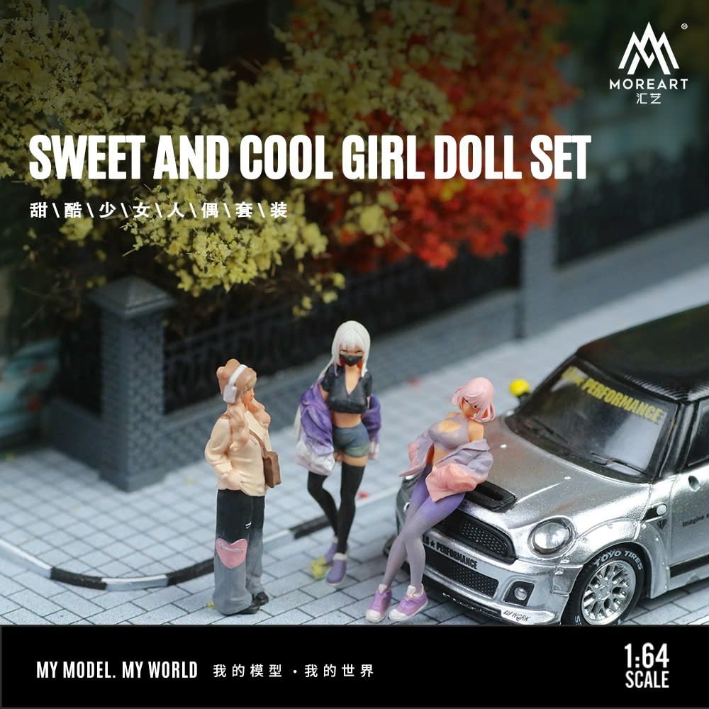  Mô hình set nhân vật 3 cô gái ngọt ngào mát mẻ tỉ lệ 1:64 MoreArt MO223039 