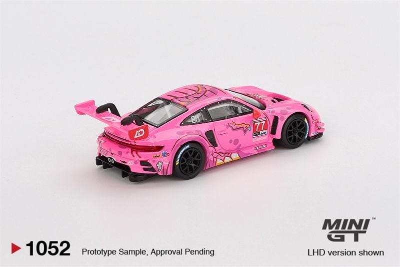  Mô hình xe Porsche 911 GT3 R #77 AO Racing 2024 IMSA ROAD AMERICA bản card tỉ lệ 1:64 MiniGT MGT01052 NO CHASE 