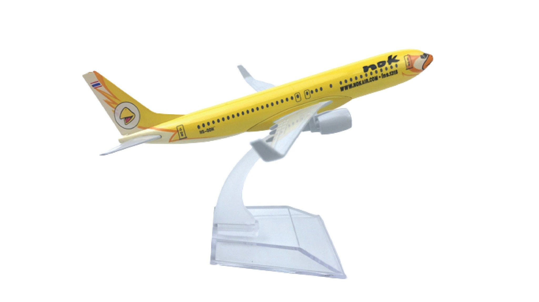  Mô hình máy bay Thailand Nok Boeing B737 HS-DJJ Yellow 16cm MB16057 