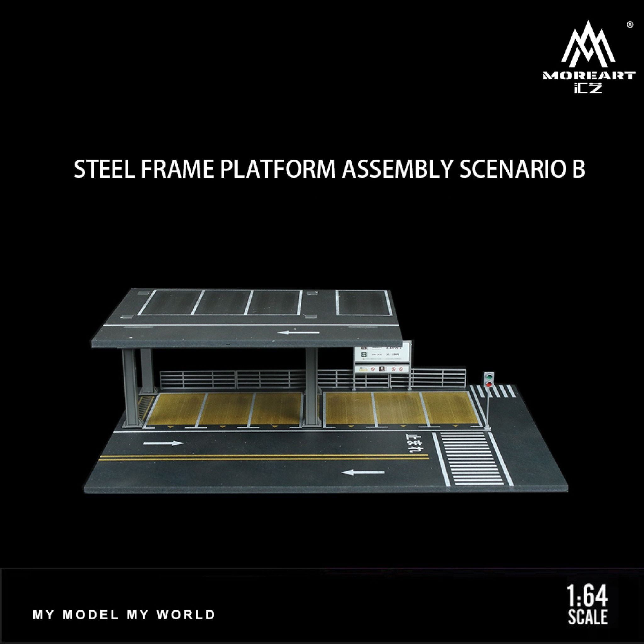  Hộp trưng bày mô phỏng Steel Frame Platform Assembly Scene Model B tỉ lệ 1:64 MoreArt MO923002 