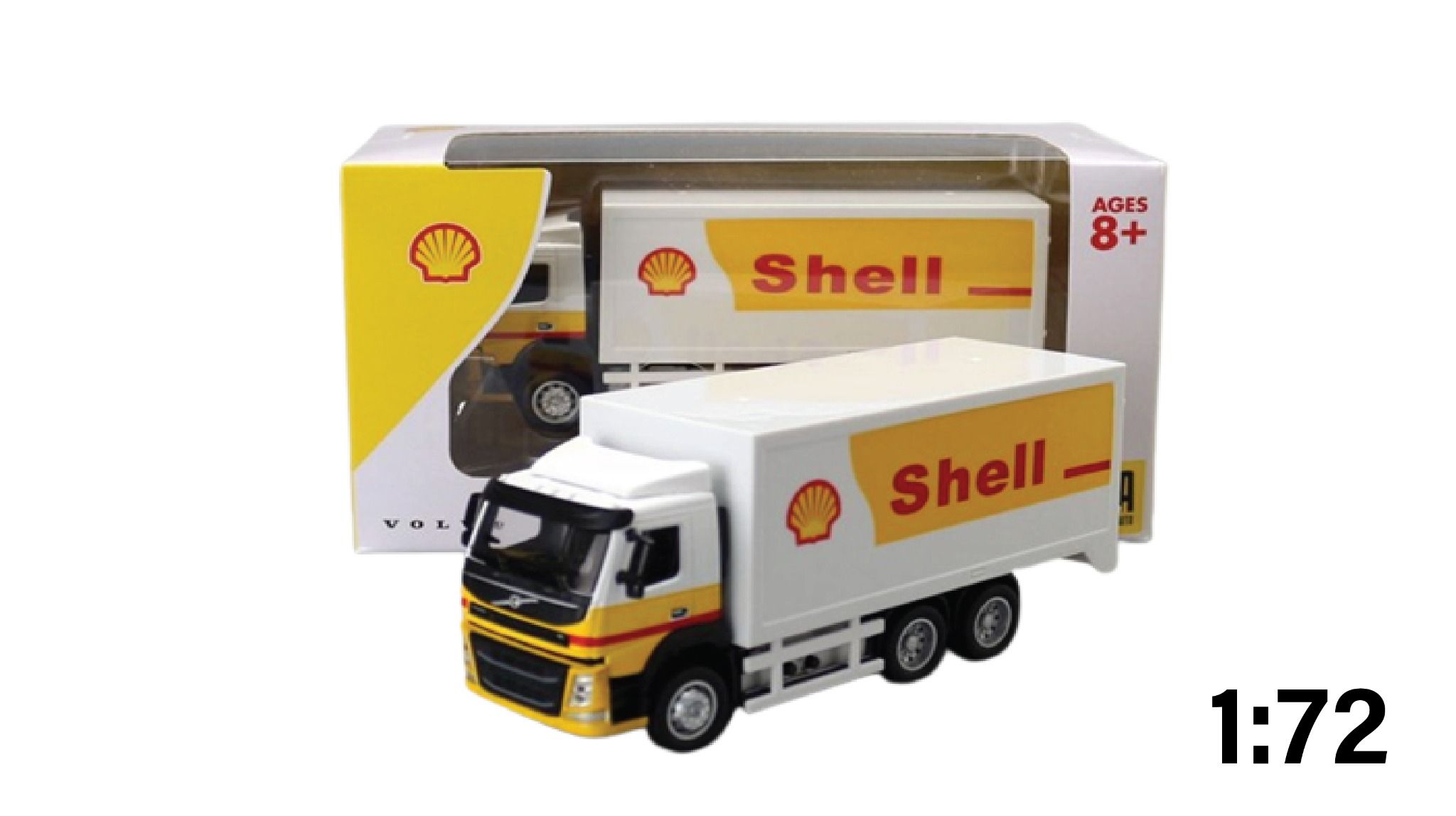  Mô hình xe tải chuyển phát nhanh Shell Volvo có đèn và âm thanh tỉ lệ 1:50 CCA 8190 