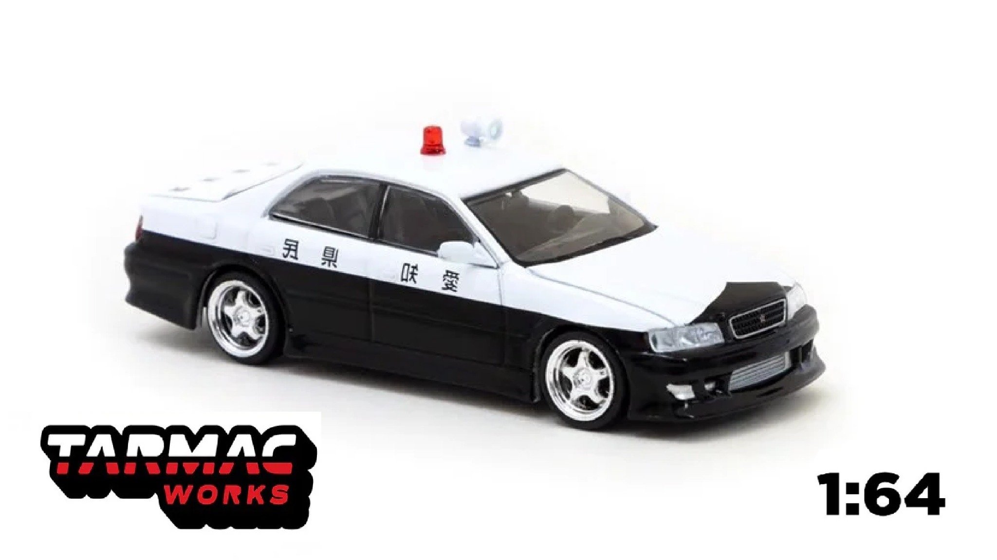  Mô hình xe Toyota Chaser JZX100 Black / White VERTEX police tỉ lệ 1:64 Tarmac works 