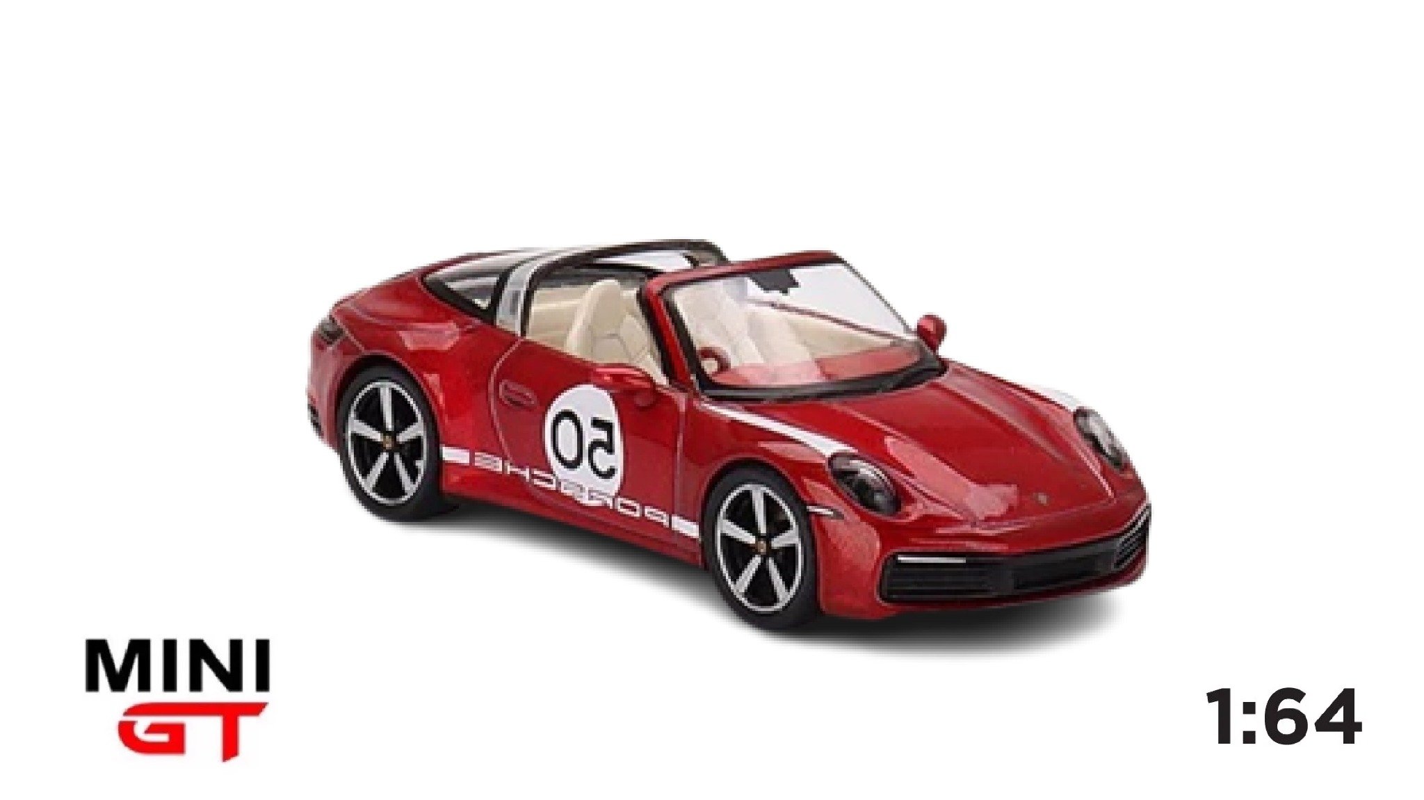  Mô hình xe Porsche 911 Targa 4S Heritage Design Edition Cherry Red tỉ lệ 1:64 MiniGT 
