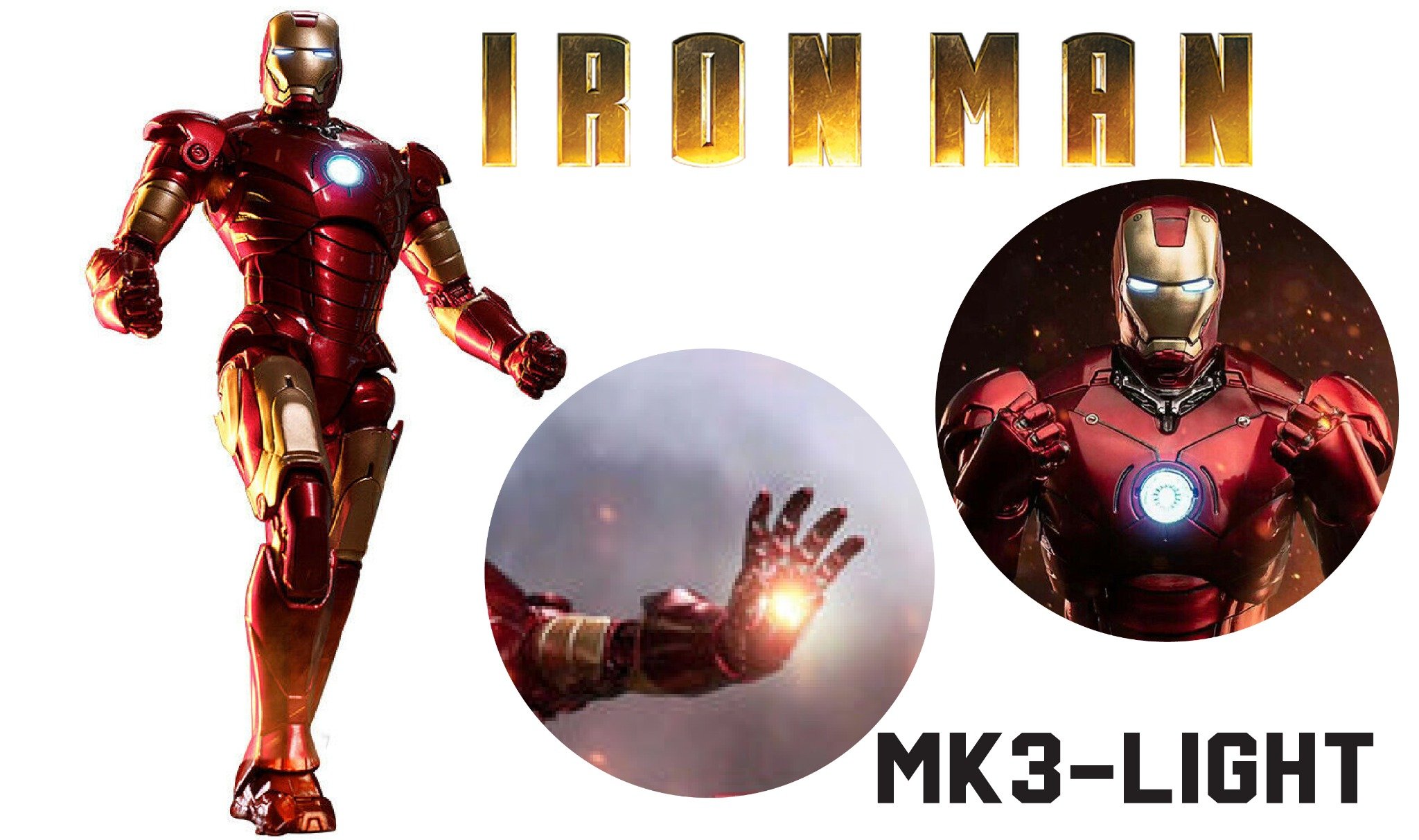  Mô hình nhân vật Marvel Iron man người sắt có đèn MK3 Mark III Avengers SHF tỉ lệ 1:10 18CM ZD Toys FG263 