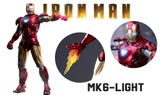  Mô hình nhân vật Marvel Iron man người sắt có đèn MK6 Mark VI Avengers SHF tỉ lệ 1:10 18CM ZD Toys FG263 