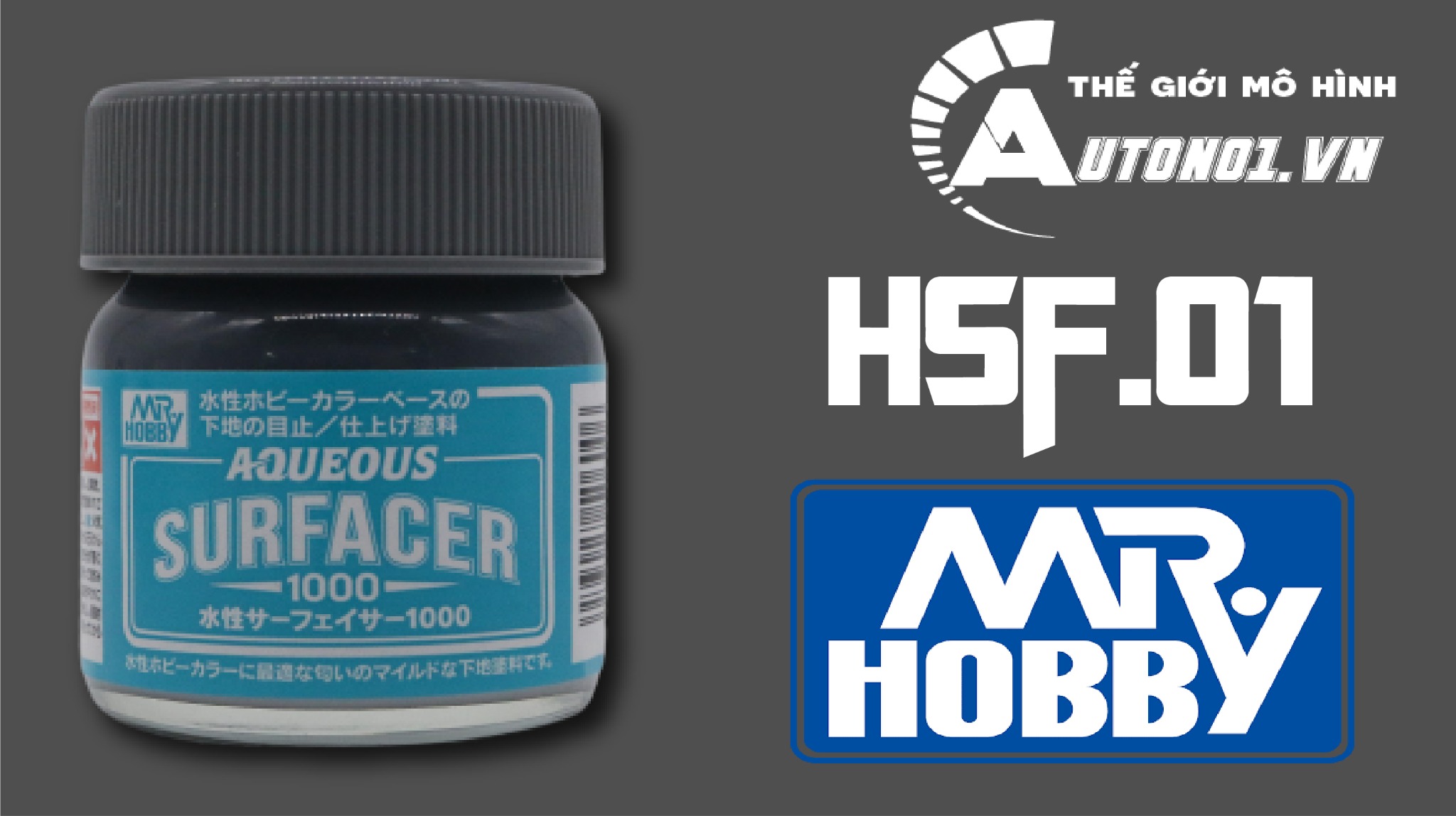  Acrylic hsf01 sơn lót mô hình mr.surfacer màu xám 1000 40ml Mr.Hobby HSF01 