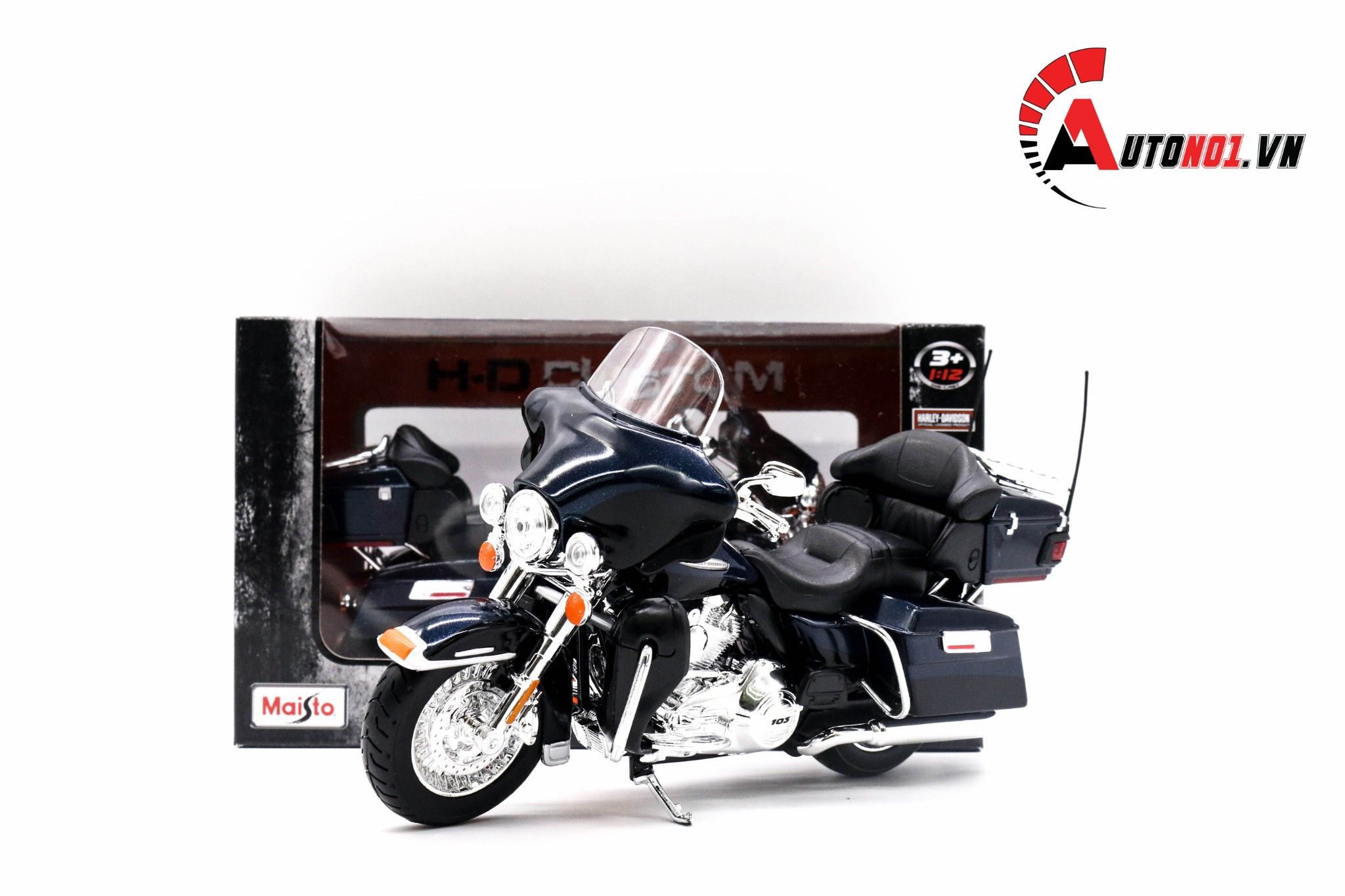  Mô hình xe Harley Davidson flhtk electra glide ultra limited black blue 2013 1:12 Maisto 4832 