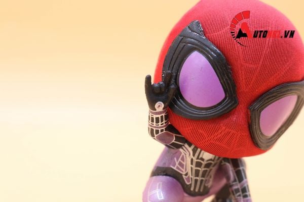 MÔ HÌNH NHÂN VẬT SPIDERMAN ĐẦU BỰ BLACK PURPLE 8CM