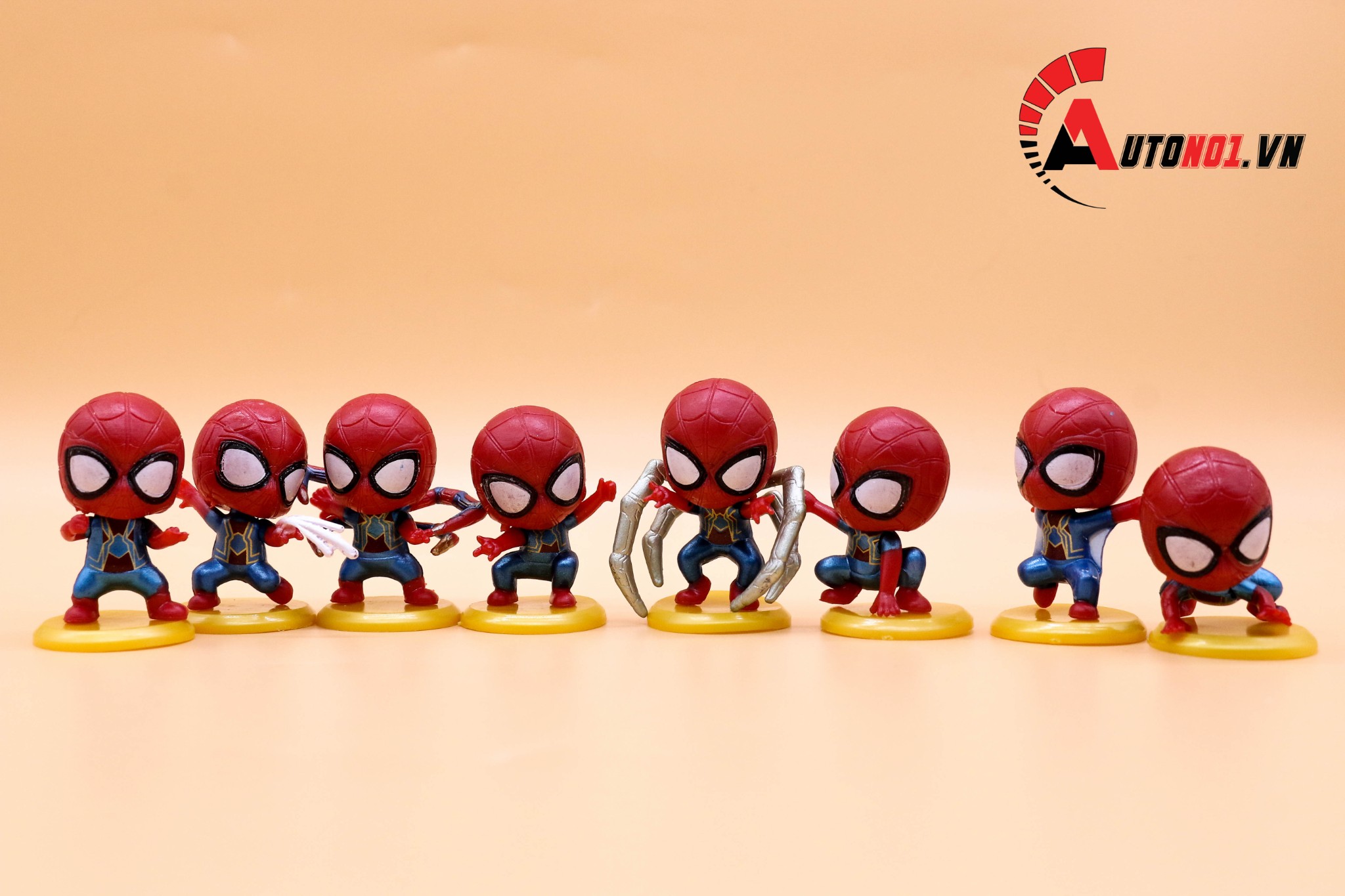 MÔ HÌNH NHÂN VẬT MARVEL SPIDERMAN SET 8 CON 5 CM