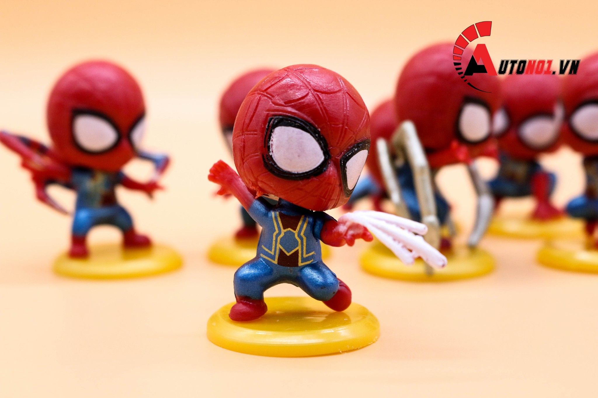  MÔ HÌNH NHÂN VẬT MARVEL KIDS SPIDERMAN SET 8 CON 5 CM ĐẾ TRÒN VÀNG 6204 