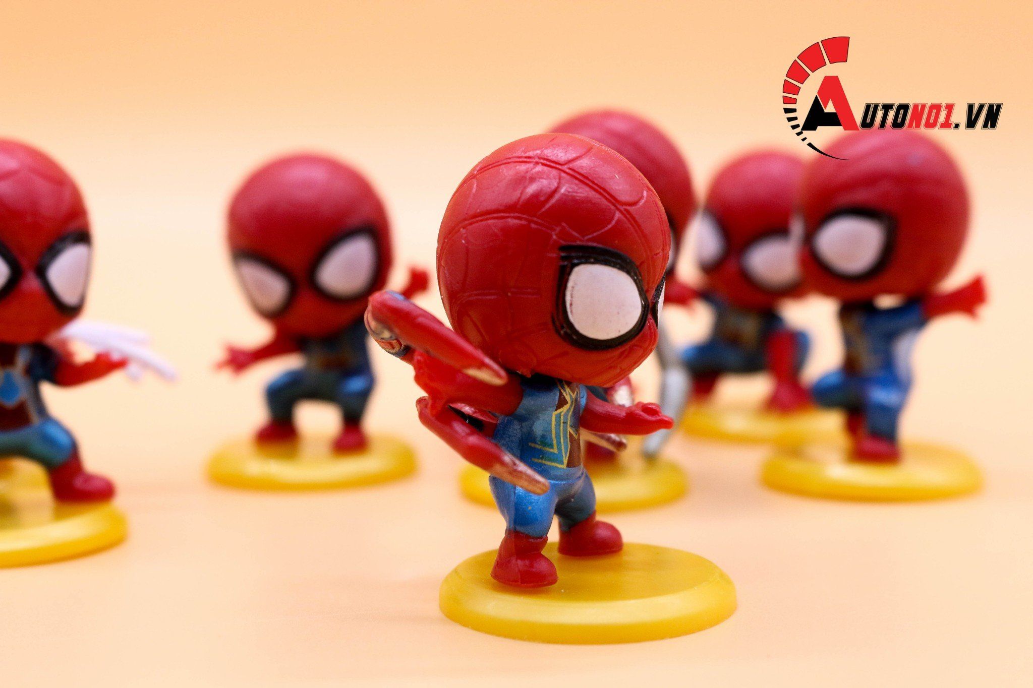  MÔ HÌNH NHÂN VẬT MARVEL KIDS SPIDERMAN SET 8 CON 5 CM ĐẾ TRÒN VÀNG 6204 