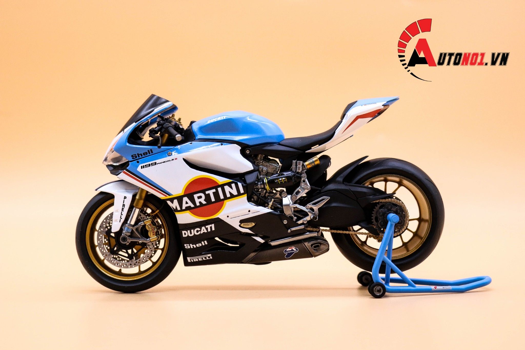  Mô hình xe cao cấp Ducati 1199 Panigale Custom Decal Martini 1:12 Tamiya D044 