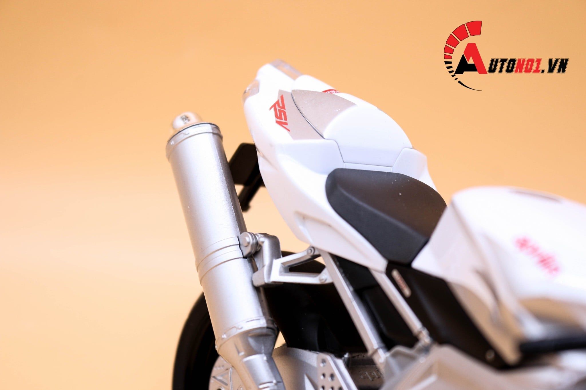  Mô hình xe mô tô Aprilla RSV 1000R white tỉ lệ 1:10 Welly 1750 