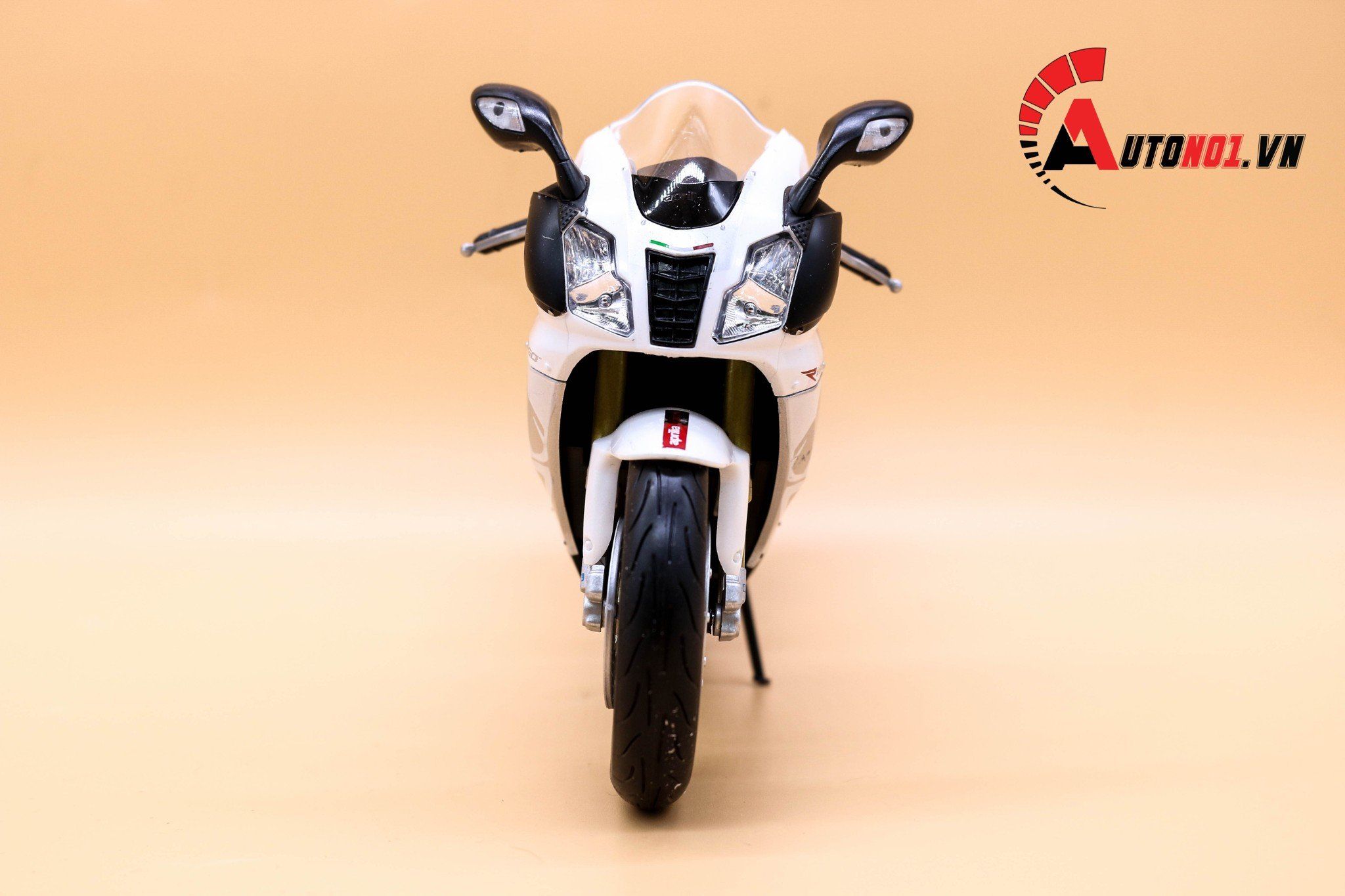  Mô hình xe mô tô Aprilla RSV 1000R white tỉ lệ 1:10 Welly 1750 