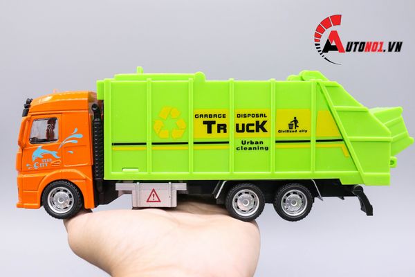 MÔ HÌNH XE TẢI CHỞ RÁC ORANGE 1:32 TRUCK METAL