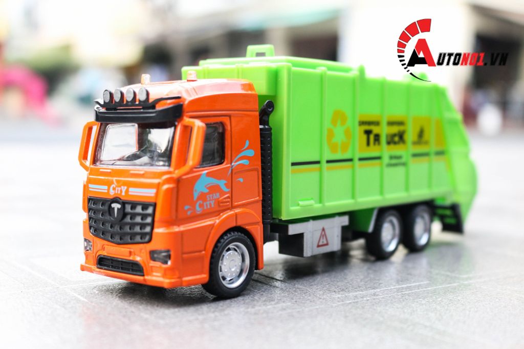 MÔ HÌNH XE TẢI CHỞ RÁC ORANGE 1:32 TRUCK METAL