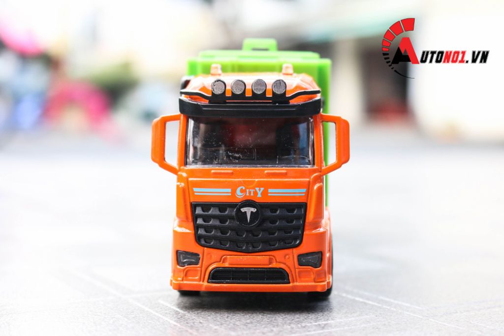 MÔ HÌNH XE TẢI CHỞ RÁC ORANGE 1:32 TRUCK METAL