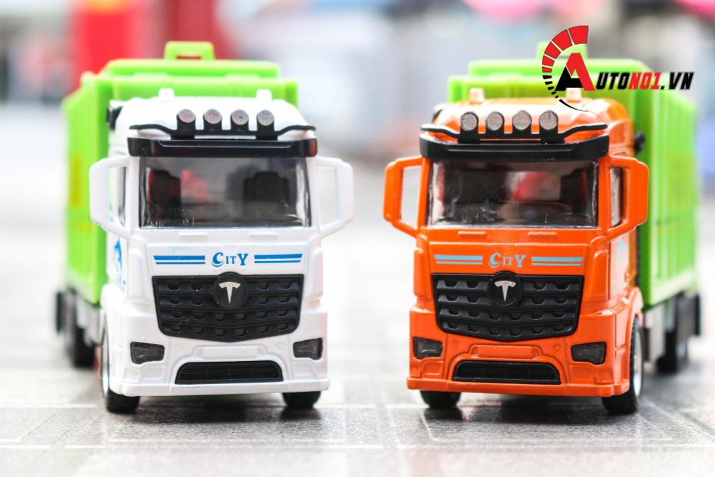 MÔ HÌNH XE TẢI CHỞ RÁC ORANGE 1:32 TRUCK METAL