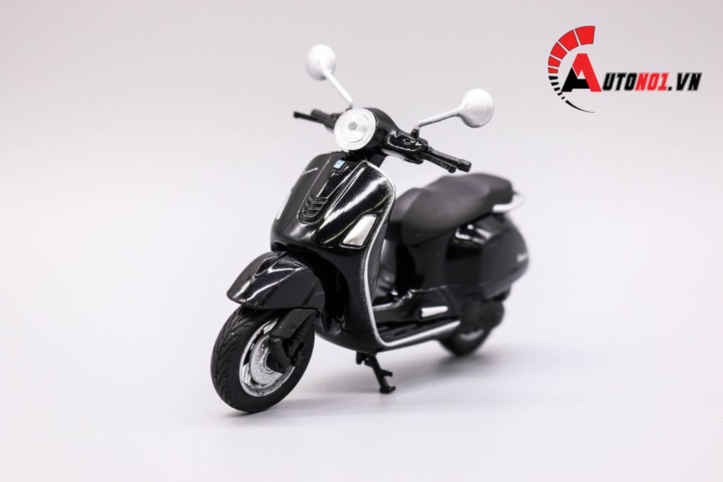 MÔ HÌNH XE VESPA GTS 125CC 2017 BLACK 1:18 WELLY