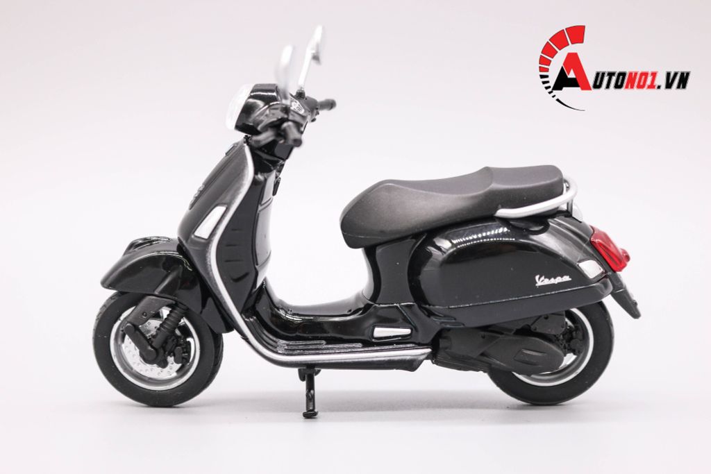 MÔ HÌNH XE VESPA GTS 125CC 2017 BLACK 1:18 WELLY