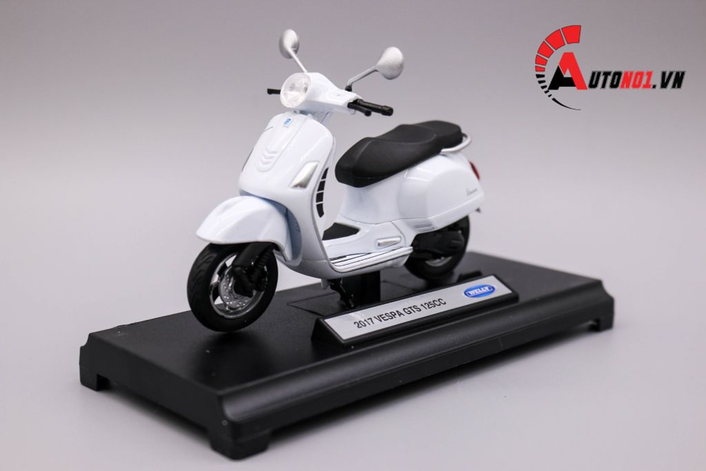 MÔ HÌNH XE VESPA GTS 125CC 2017 WHITE 1:18 WELLY