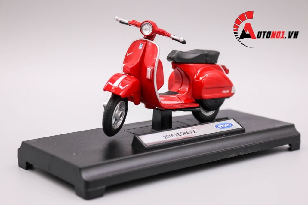 MÔ HÌNH XE VESPA PX 2016 RED 1:18 WELLY