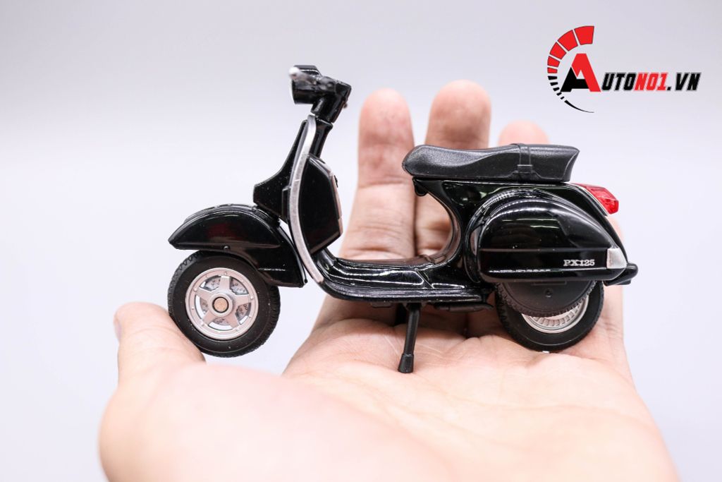 MÔ HÌNH XE VESPA PX 2016 BLACK 1:18 WELLY