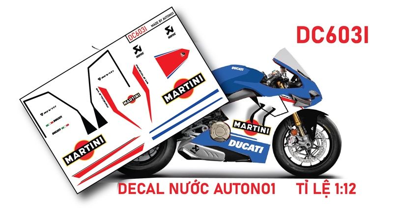 DECAL NƯỚC ĐỘ DUCATI PANIGALE V4 MARTINI REV